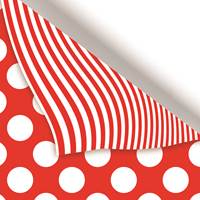 Red Dots & Stripes Reversible Gift Wrap Paper