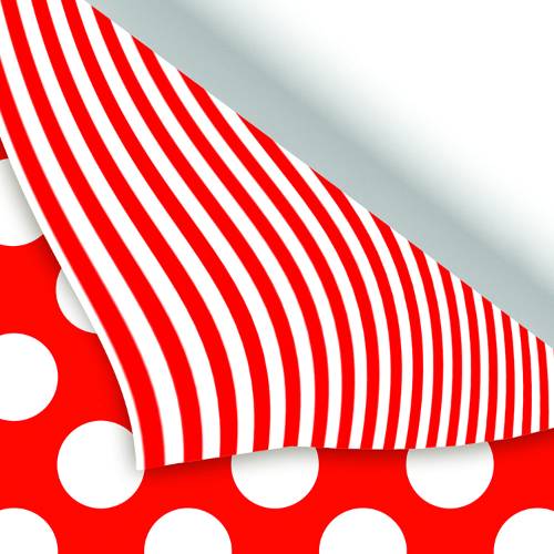 Red Dots &amp; Stripes Reversible Gift Wrap Paper — Red Dots &amp; Stripes Reversible everyday wrapping paper design