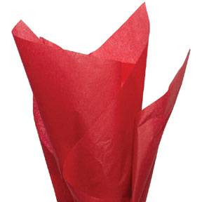 Red Economy Tissue Paper — Bright true red/scarlet tissue paper, lightweight economy tissue