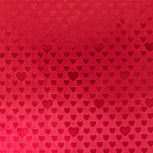 Red Foil Hearts Gift Wrap Paper