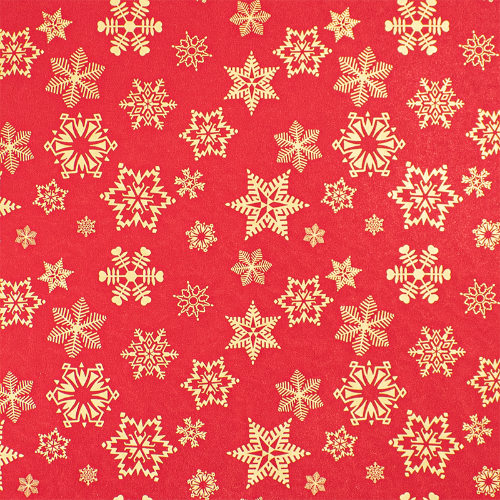 Red/Gold Snowflakes Gift Wrap Paper - red background with an all-over gold snowflake pattern