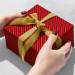 Red & Gold Stripes Gift Wrap Paper - XB862