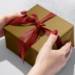 Red & Gold on Kraft Reversible Gift Wrap Paper - B993D
