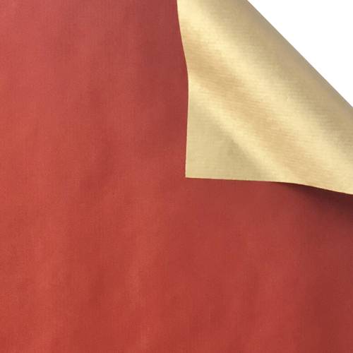 Red &amp; Gold on Kraft Reversible Gift Wrap Paper — versatile red &amp; gold on kraft reversible all-occasion gift wrap