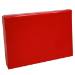 Red Ice gift card box shown closed — slim rectangular pop-up box in bright glossy cherry red with a lacquered shine