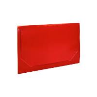 Red Ice gift card folder 5" x 3 3/8" x 1/8" — slim tuck-close sleeve, solid glossy red, holds a standard gift card