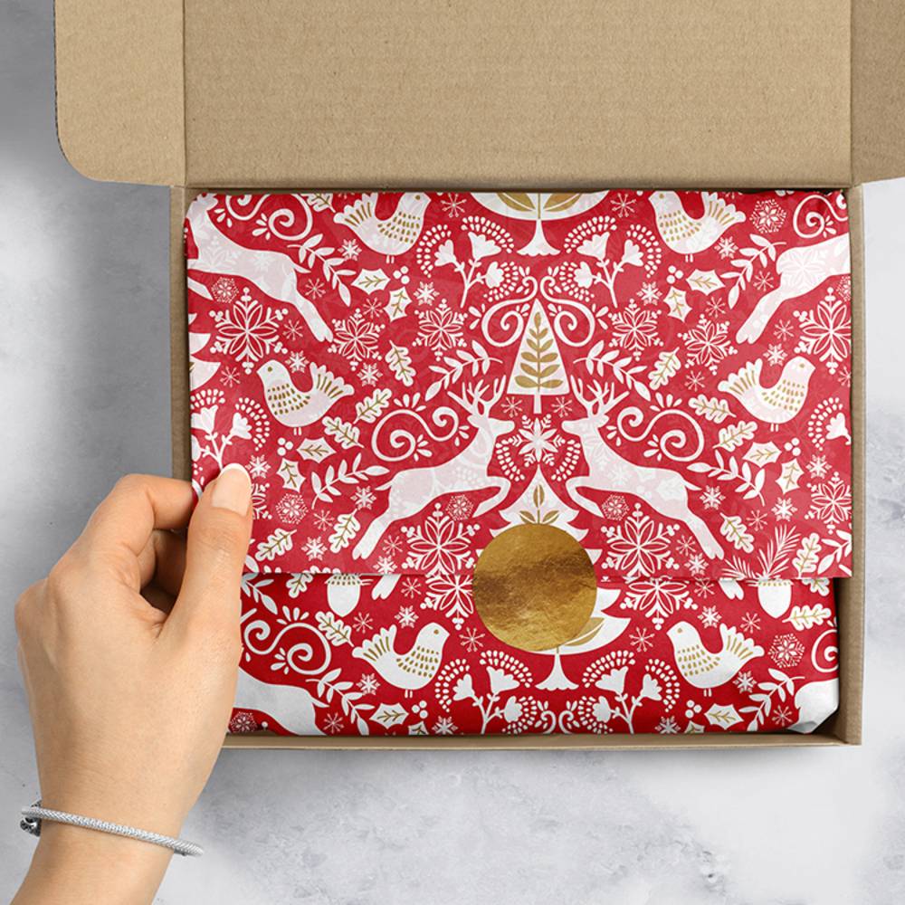 Patterned Tissue Paper Red Red Scandinavian Tissue Paper 20x30 | 240 Sheets Wholesale
