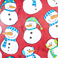 Red Tossed Snowmen Gift Wrap Paper