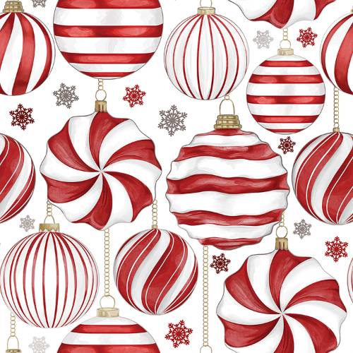 Red &amp; White Ornaments Gift Wrap Paper — holiday red &amp; white ornaments printed gift wrapping paper
