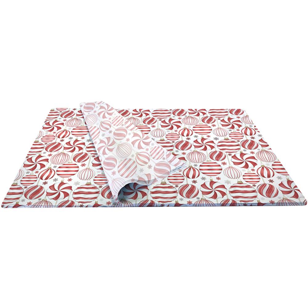 Patterned Tissue Paper Red Red & White Ornaments Tissue Paper 20x30 | 240 Sheets Wholesale