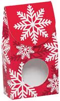 Red and White Snowflakes Gourmet Window Boxes Gourmet Window Boxes, Gift Basket Packaging