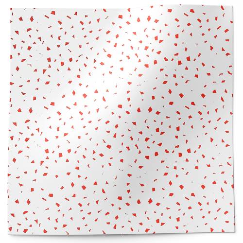 Red on White Reflections Tissue Paper — Metallic red polka dots scattered on white background