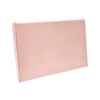 Rose Quartz Ice gift card box shown closed — slim pop-up box in soft blush rose pink with a smooth pearlescent sheen