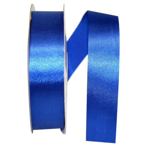 Royal - Dyna Satin ribbon on a flat spool — single-face satin with taffeta back, 1 3/8" width, 100 yards