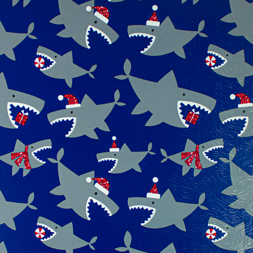 Santa Jaws Gift Wrap Paper — holiday santa jaws printed gift wrapping paper