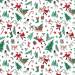 Santa Season Gift Wrap Paper - Santas, reindeer, Christmas trees, and gifts scattered on a cream background