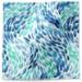 Sea glass printed tissue paper with blue and green watercolor pattern for coastal gift packaging