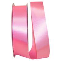 Shocking Pink - Dyna Satin ribbon on a flat spool — single-face satin with taffeta back, 1 3/8" width, 100 yards