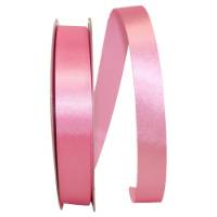 Shocking Pink Dyna Satin ribbon on a flat spool — single-face satin with taffeta back, 7/8" width, 100 yards