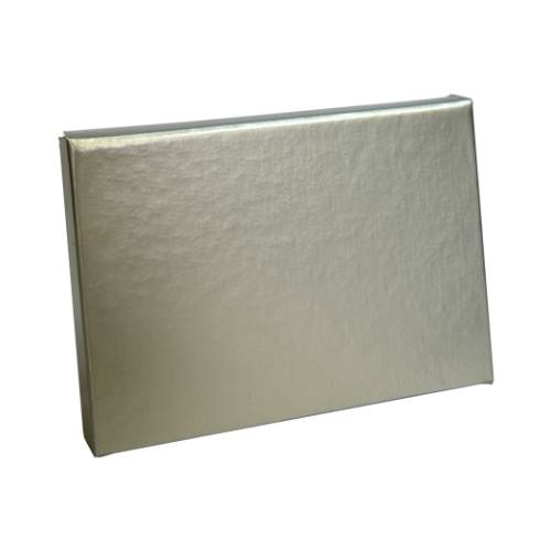 Silver Ice pop-up gift card box 4 5/8" x 3 3/8" x 5/8" — pops open to display a gift card, high-gloss silver finish