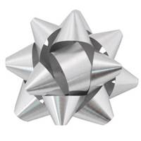 Silver Metallic Tone Star Bows