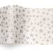 Silver Stars on White Printed Tissue Paper — Small scattered silver star shapes on crisp white background