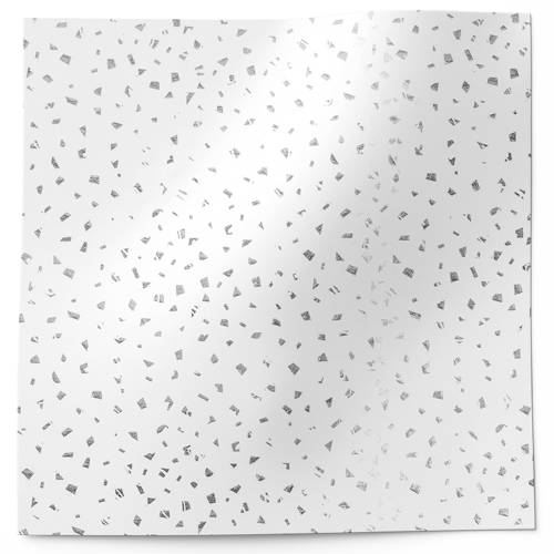 Silver on White Reflections Tissue Paper — Metallic silver polka dots scattered on white background