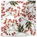 Snow berries tissue paper with red berry branches and leaves on white