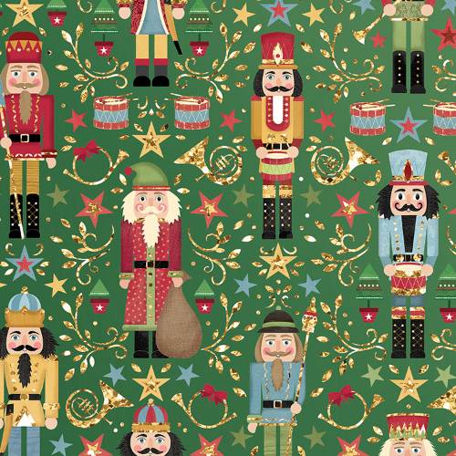Sparkling Nutcracker Gift Wrap Paper — festive Sparkling Nutcracker holiday wrapping paper design