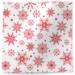 Spiraling Snowflakes Printed Tissue Paper — Spiral-shaped red and pink snowflake designs on white background