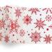 Spiraling Snowflakes Printed Tissue Paper — Spiral-shaped red and pink snowflake designs on white background