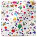 Splatter Printed Tissue Paper — Colorful paint splatter drops in multiple bright colors on white