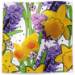 Spring Garden Printed Tissue Paper — Colorful spring flowers, tulips, and butterflies in yellow, purple, blue on white