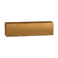 Spun Oro wine bottle box 3.8x3.8x13.4, long side-opening bottle box with hinged lid, matte gold spun-metallic finish