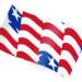 Stars and Stripes Printed Tissue Paper — Bold American flag design with blue star field and red and white stripes