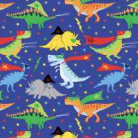 Super Hero Dinosaurs Gift Wrap Paper — fun super hero dinosaurs birthday gift wrapping paper