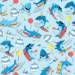 Surfing Sharks Gift Wrap Paper — fun surfing sharks birthday gift wrapping paper