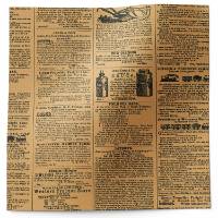 Tan Newsprint Printed Tissue Paper — Vintage tan newspaper print with aged text columns and headlines on kraft paper