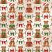 Teddy Bears Gift Wrap Paper - charming teddy bears holding gifts and candy canes on a green background