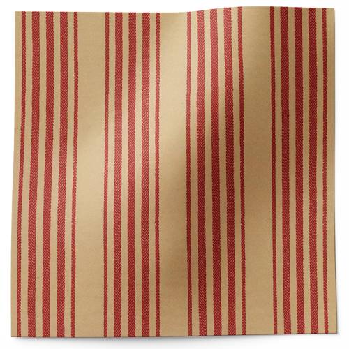 Ticking Stripe Red Printed Tissue Paper — red ticking stripe pattern on white background