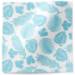 Tropical Mist Printed Tissue Paper — Delicate tropical leaf and floral motifs in soft teal and blue on white