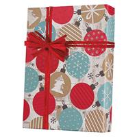 Twinkling Ornaments/Kraft Gift Wrap Wholesale Gift Wrap Paper, Christmas Gift Wrap Paper
