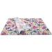 Watercolor Flowers Printed Tissue Paper — Bold watercolor flowers in pink, yellow, and purple with green leaves on white
