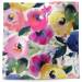 Watercolor Flowers Printed Tissue Paper — Bold watercolor flowers in pink, yellow, and purple with green leaves on white