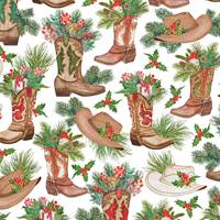 Western Holiday Gift Wrap Paper