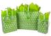 clear frosted bag printed with white polka dots