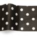 White Dots on Black Printed Tissue Paper — White polka dots evenly scattered on solid black background