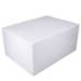 Deep white magnetic box — tall rectangular rigid gift box shown closed, clean high-gloss white laminate with magnetic flap front