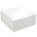 White magnetic gift box shown closed — square rigid collapsible box, polished white gloss laminate with slim magnetic flap front