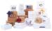 white gloss and natural kraft two piece lock corner boxes